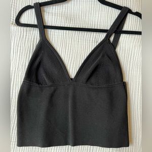 Zara Black Knit Camisole Bra Style Tank top, size L